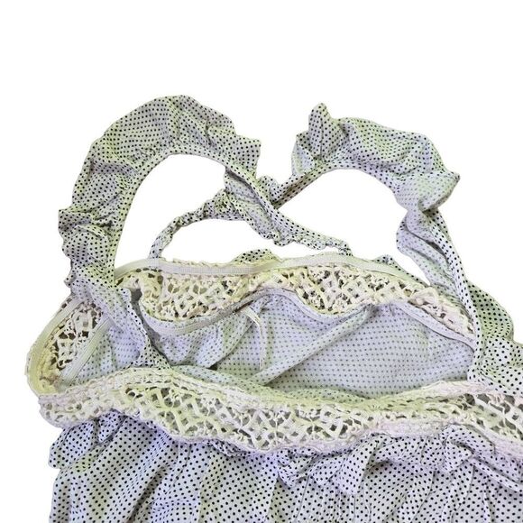 Free People Polkadot Ruffle Sleeveless Cotton Top Women's Size Medium - Picture 2 of 4